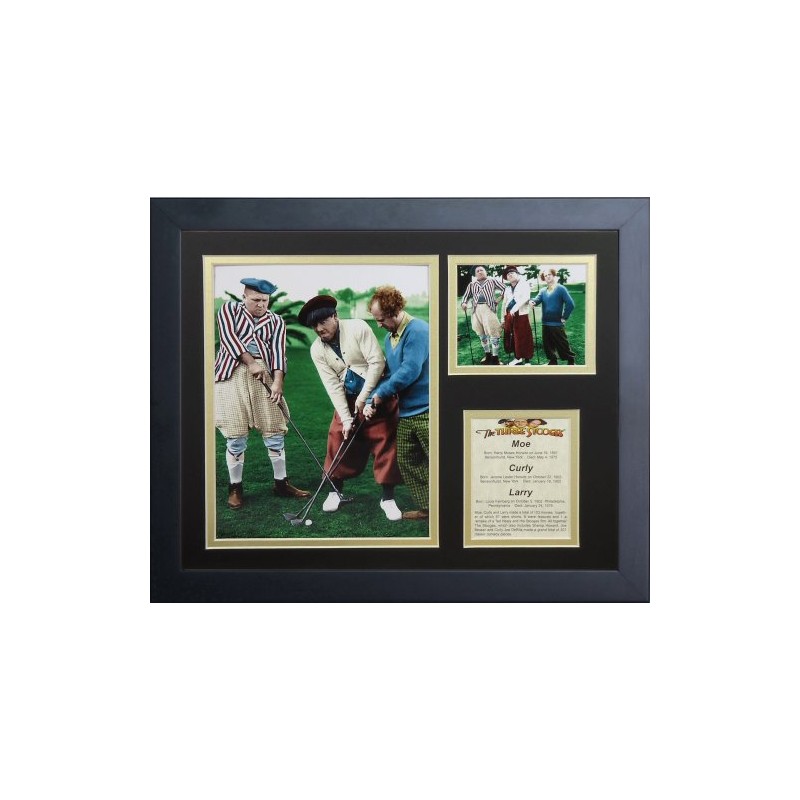 Legends Never Die The Three Stooges Golf Color Framed Photo