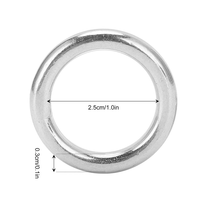 Alomejor 5pcs Round Rings Stainless Steel Smooth Welded O-Ring for