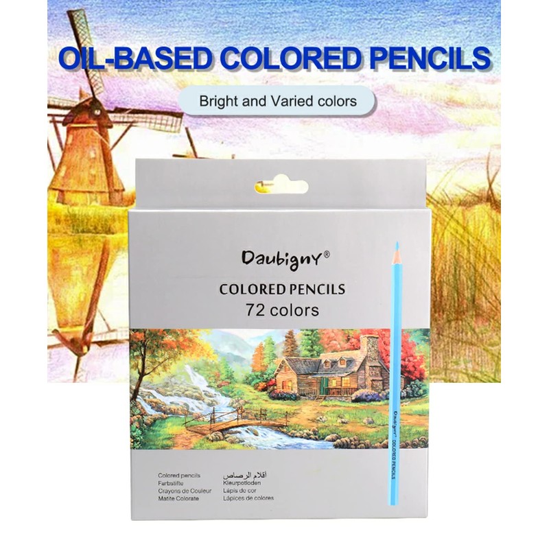 72 Oil Based Professional Colouring Pencils, SOFT High Grade 3.8