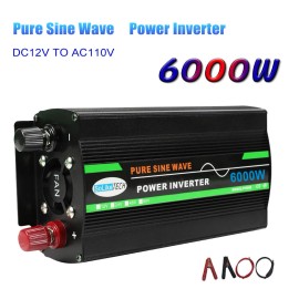 Unbranded 6000W Car Power Inverter Power Converter Pure Sine Wave Inverter DC 12V to 110V