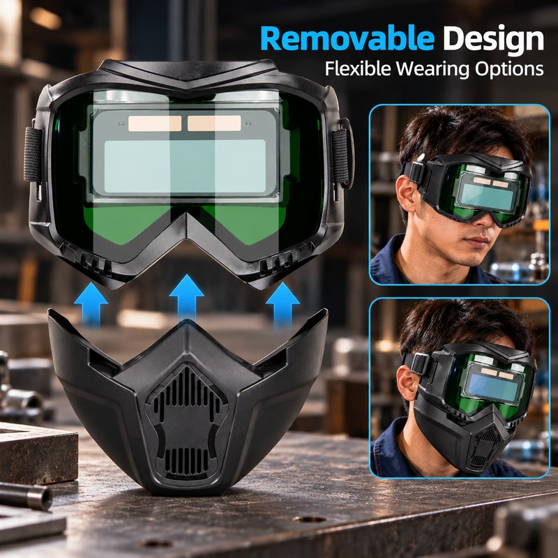 Auto-Darkening Welding Face Shield for Welding & Polishing – Removable