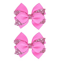IKOLA 2PCS Hair Bows, Rose Pink