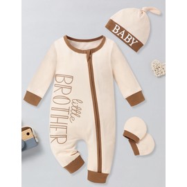 FoWear Preemie Clothes Boys Little Brother Newborn Outfit with Hat Gloves Baby Boy Coming Home Outfit