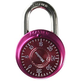 Master Lock Padlock, Standard Dial Combination Lock, 1-7/8 in. Wide, Assorted Colors, 1530DCM - 4 Pack