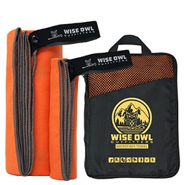 Wise Owl Outfitters - Toalla de viaje para camping, ultrasuave, compacta, de secado rápido, microfibra, fitness, playa, senderismo, yoga, viajes, depo