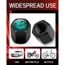 Metal Tire Valve Stem Caps 4 Pack,Car Wheel Stem Caps, Aluminum Universal Air Valve Covers for Cars, Trucks, SUVs, Bikes, Motorcycles, Bicycles(Dragonfly)