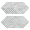 Wallercity Shiny White/Gray Peel and Stick Floor Tiles 18-Pack Self