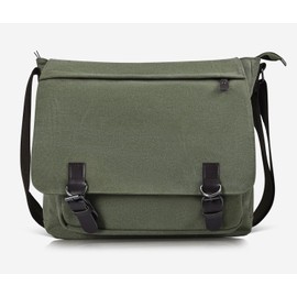 CAAORDKSO Canvas Vintage Messenger Bag Shoulder bag Large Travel Crossbody bags for Men Women 14 inch Laptop Bag Bookbag Work (Army Green)