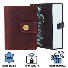 Slim Wallet with Coin Compartment and RFID Protection Cowhide Leather Wallet for Men Mini Wallet for Men, brown, Classic