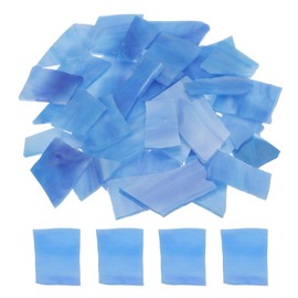MECCANIXITY 400g Mosaic Tiles Irregular Glass Mosaic Tiles Stained Mosaic Glass Pieces for Home Decoration Art Crafts DIY Projects Blue