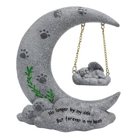 Pet Memorial Moon Garden, Burial Mark Crafts Outdoor Decoration Memorial Pets, Memorial Ornaments Creative Animal Simulation Memorial Statue (Resin)