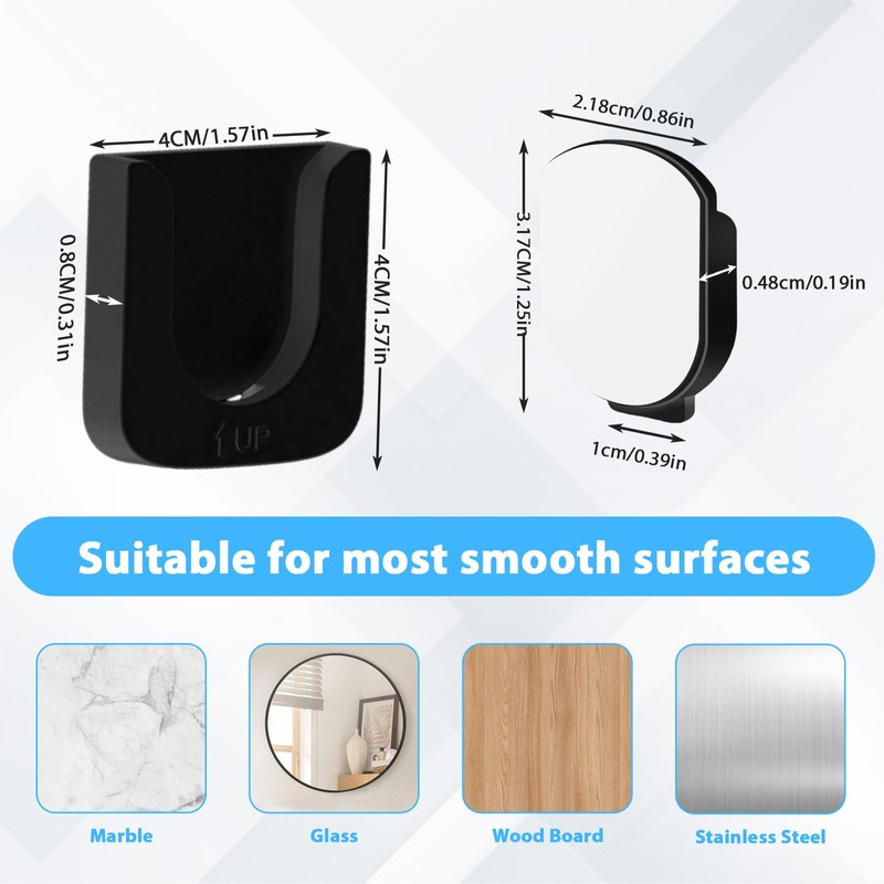 4 Pack Magnetic Remote Control Holder Wall-Mounted Remote Control Wall