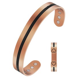 Jecanori Copper Magnetic Bracelets for Women, 99.99% Pure Copper Single Love Lines Bracelet
