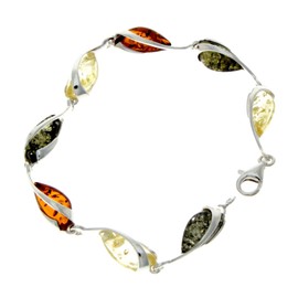 Lovely 925 Sterling Silver & Baltic Amber Designer Bracelet - GL501M2