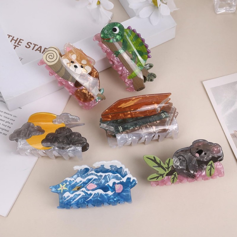 Novelty Cow Claw Clip,Acrylic Claw Clip for Women,Funny Hair Clip,Fashion