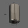 Voguad Smoke Gray Modern Glass Cylinder Lamp Shade, Replacement Glass