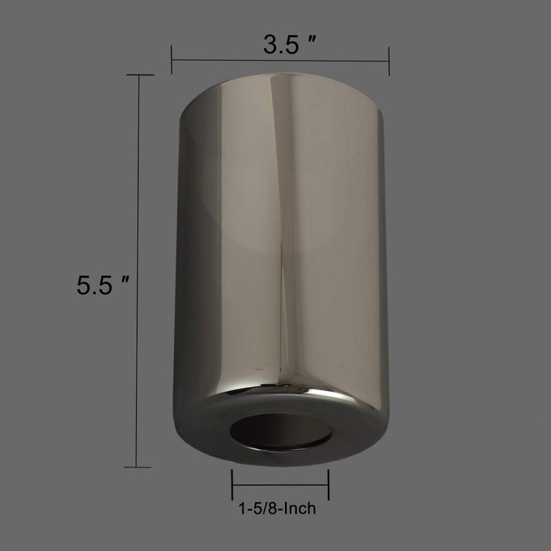 Voguad Smoke Gray Modern Glass Cylinder Lamp Shade, Replacement Glass