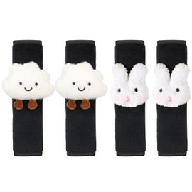 2 Pairs Car Seat Belt Covers, Cute Cartoon Seat Belt Shoulder Covers, Plush Seat Belt Shoulder Pads, Car Accessories for Girls