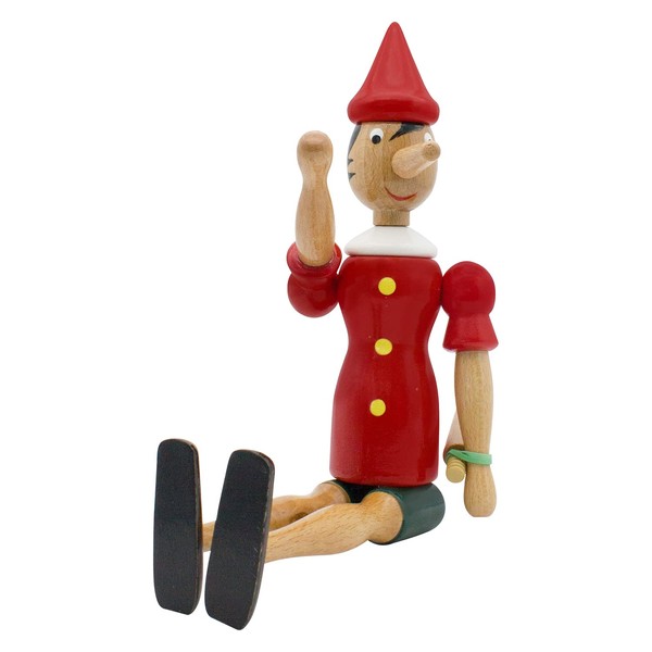 Gico - Pinocchio in legno, lunghezza: 31 cm, fabbricato in Italia, 9012