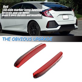 JDMTECH For Red Lens housing LED Bumper Reflector Lights Compatible with 2017-2021 Honda Civic Type-R Hatchback For 4-Door Sedan Function as Tail, Brake Lamps