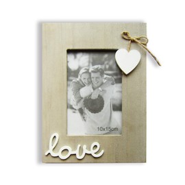 In natural 4x6 Picture Vintage Wood Frames Love Sign Bowknot Sweet heartSweet Heart Tabletop Rustic Photo Frame for Couple,Bride,Boyfriend,Family Member and Him or Her