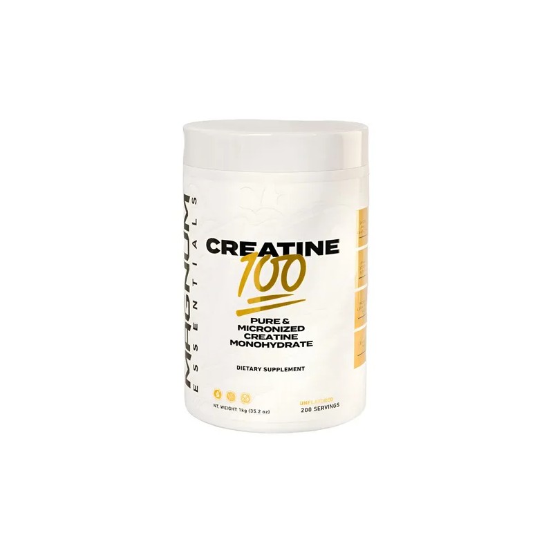 Creatina Magnum 100 Micronizada Monohidratada 200 Servicios Sabor Sin Sabor