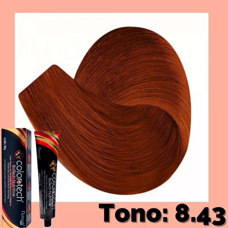 Color Tech Tinte Tono Cobre 8.43 Rubio Claro Cobrizo Dorado