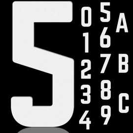 Self-adhesive 5 Inch House Numbers, Acrylic Modern House Address Numbers for Outside, Large Black Door Numbers for House Office Mailbox Door Home Room Hotel Apartments (White, 5in No.5)