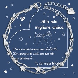 CheersLife Friendship Bracelets Women's Bracelet 925 Silver Women's Bracelet Friendship Bracelet Best Friend Gifts Girls Gift for Best Friend Friendship Gifts for Best Friend IT, Stainless Steel, Bead