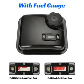 YOXUFA Gas Fuel Tank with Fuel Gauge for Predator 212 Hemi Ghost 224cc Engine Coleman CT200U CT200U-EX BT200X KT196 Baja Warrior MB200 196cc 200cc Mini Bike Go Kart GX160 GX200 Parts