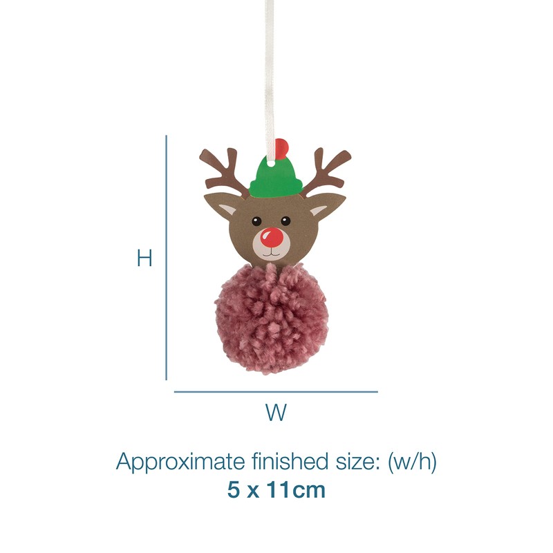 Trimits Pom Pom Decoration Kits, 6.5 x 10cm, Reindeer