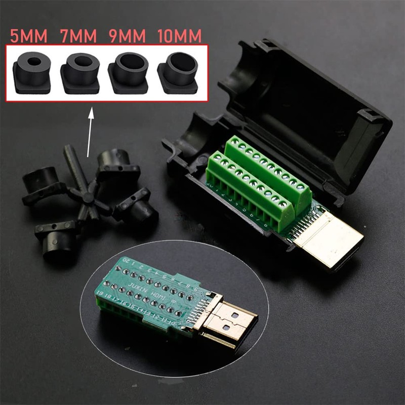 Jienk 5PCS HDMI Solderless Male Quick Connector, Port Terminal Solderfree