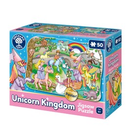 Orchard Toys Unicorn Kingdom Jigsaw Puzzle, 50-Piece Shaped Puzzle, Includes Poster, For Ages 4+, Perfect for Kids who love Unicorns