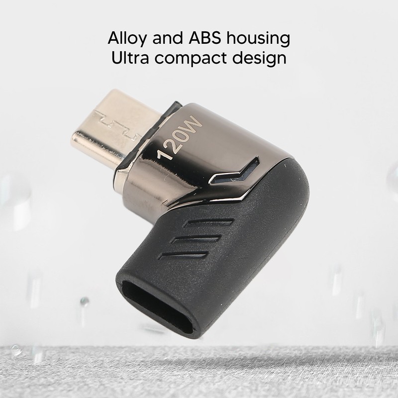 USB C Magnetic Adapter Right Angle with Light PD 120W