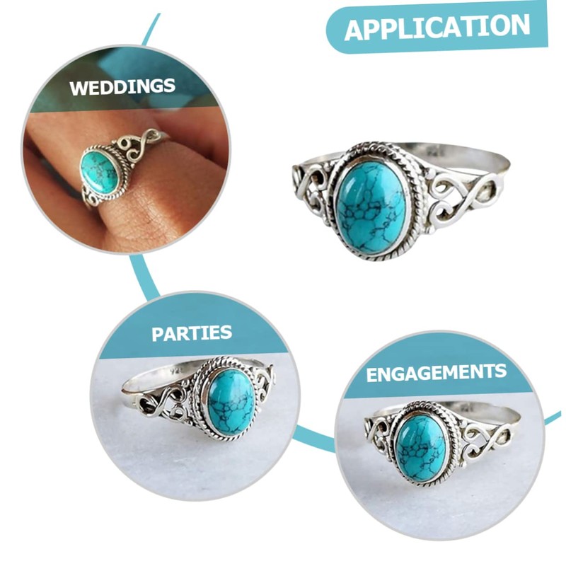 TEHAUX 2pcs Engagement Ring Western Style Jewelry Aesthetic Ring Confirmation