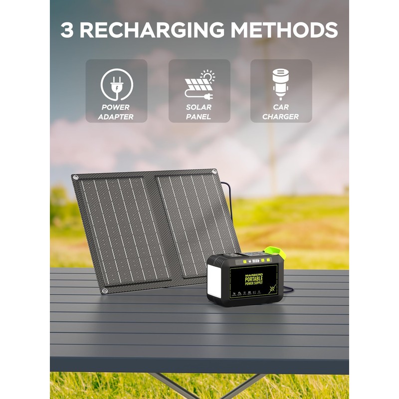 MARBERO 88.8Wh Solar Generator with 21W Solar Panel Included Portable