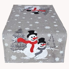 Raebel OHG , Polyester Tablecloth Embroidery Snowmen Table Cloth Christmas Decoration Christmas Tablecloth (40 x 85 cm)