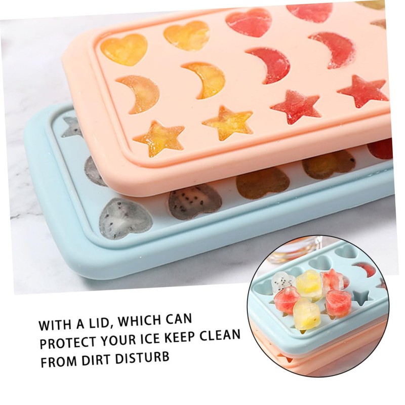 Zerodeko Light Pink Star Moon Heart Shape Ice Mold Food