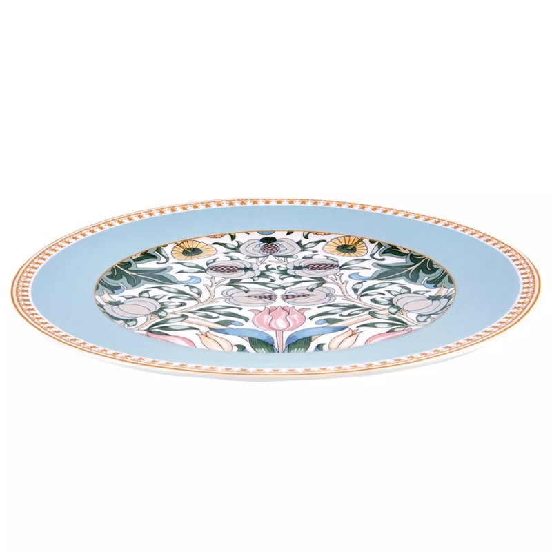 SET OF 6 Morris Garden Porcelain Dessert Plates Floral Bone