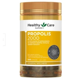 Healthy Care High Strength Propolis Capsules - Antioxidant Capsules for Immune Support and Cellular Health - Premium Quality Dietary Supplement - 200 Capsules - 2000 mg