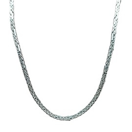Kiss of Leather Elegant Byzantine Chain Made of 925 Sterling Silver, 2.5 mm Thick, Various Lengths, Silver