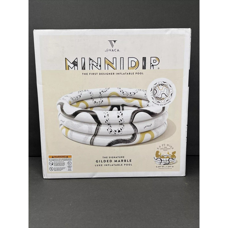 Minnidip The Signature Gilded Marble Luxe Inflatable Designer Pool 5.5’