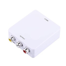 RCA to 720p/1080p High Definition Multimedia Interface, AV Audio Video Converter Adapter, Mini CVBS Composite Audio Video Converter, HD Digital to RCA Input (White)