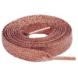 Shoeslulu 54" Premium Flat Colorful Fashion Sneakers Shoelaces ([Flat] 54 in. (140 cm), Rose Bronze [Glitter])