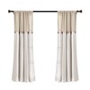 Lush Decor Linen Button Window Curtain Panel, Single, 40" W