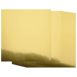 Metallic Gold Cardstock Paper, 50pcs of 12x12 (250 GSM 92lb) - Gold Cardstock Foil Board Scratch-Free, Mirror Finish Surface – Die Cut and Plotter Compatible, Perfect for Crafting
