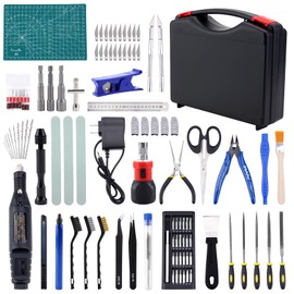 YIBEICO 3D Printing Tools with Storage Box for 3D Printer Modeler Basic Tools Diverse 3D Print Nozzle Cleaning Kit Rotary Tool 3D Printer Tools for Remove/Trim and Finish 3D Print (124Pcs)