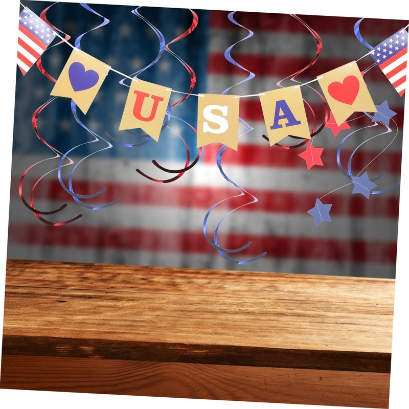 LABRIMP 4th of July Party Props Patriotic Decorations Paper Fan