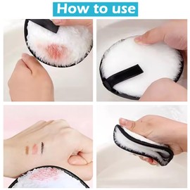 Treayes 4 Pcs Makeup Remover Pads - Reusable Makeup Remover Cloths, Washable Microfiber Face Pads for All Skin Types