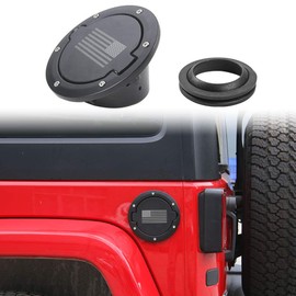 JeCar - Cubierta para puerta de llenado de combustible para puerta de gasolina, accesorios exteriores para Jeep Wrangler JK & Unlimited Sport Sahara Rubicon X